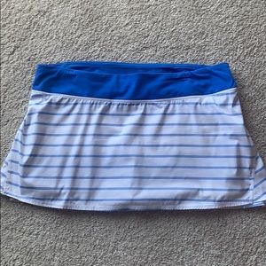 Lululemon blue & white striped skirt with shorts